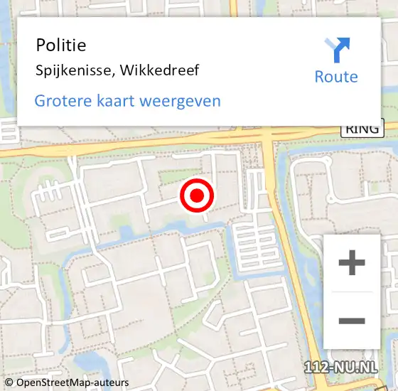 Locatie op kaart van de 112 melding: Politie Spijkenisse, Wikkedreef op 12 april 2020 15:40