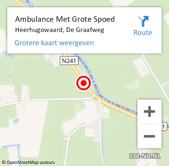 Locatie op kaart van de 112 melding: Ambulance Met Grote Spoed Naar Heerhugowaard, De Graafweg op 12 april 2020 16:29