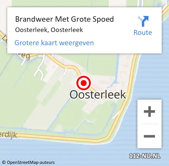 Locatie op kaart van de 112 melding: Brandweer Met Grote Spoed Naar Oosterleek, Oosterleek op 13 april 2020 06:43