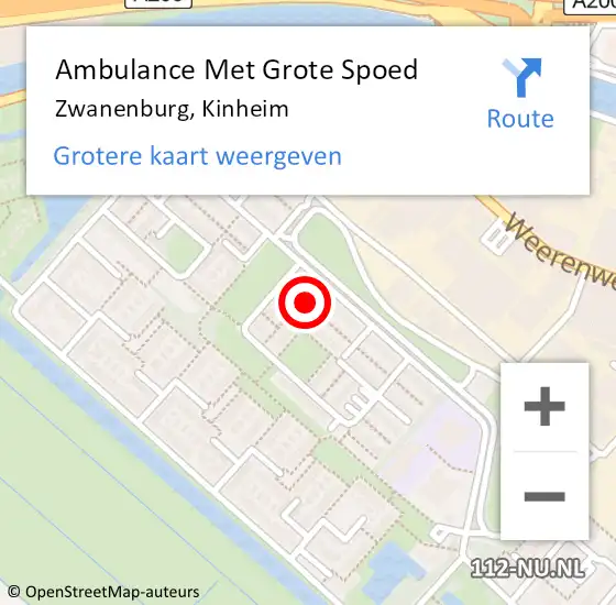 Locatie op kaart van de 112 melding: Ambulance Met Grote Spoed Naar Zwanenburg, Kinheim op 13 april 2020 07:04