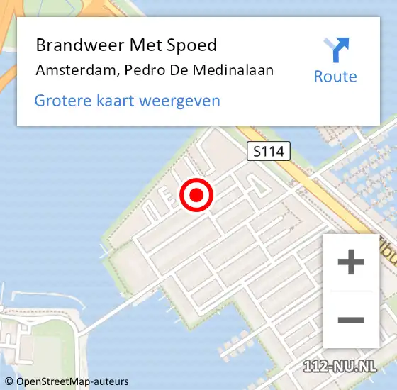 Locatie op kaart van de 112 melding: Brandweer Met Spoed Naar Amsterdam, Pedro De Medinalaan op 13 april 2020 16:50