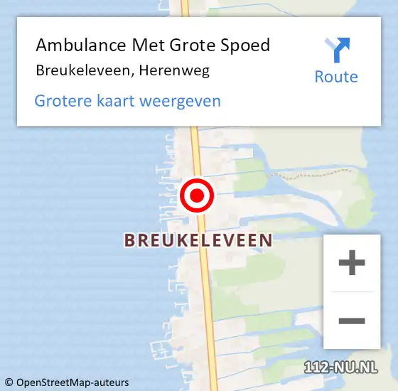 Locatie op kaart van de 112 melding: Ambulance Met Grote Spoed Naar Breukeleveen, Herenweg op 13 april 2020 16:50