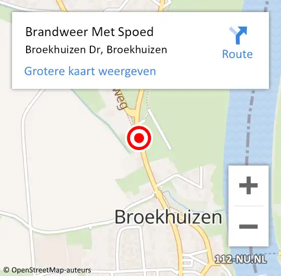 Locatie op kaart van de 112 melding: Brandweer Met Spoed Naar Broekhuizen Dr, Broekhuizen op 13 april 2020 22:59