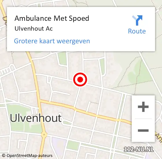 Locatie op kaart van de 112 melding: Ambulance Met Spoed Naar Ulvenhout Ac op 15 april 2020 14:14