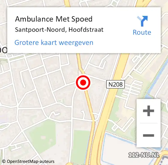 Locatie op kaart van de 112 melding: Ambulance Met Spoed Naar Santpoort-Noord, Hoofdstraat op 16 april 2020 13:13