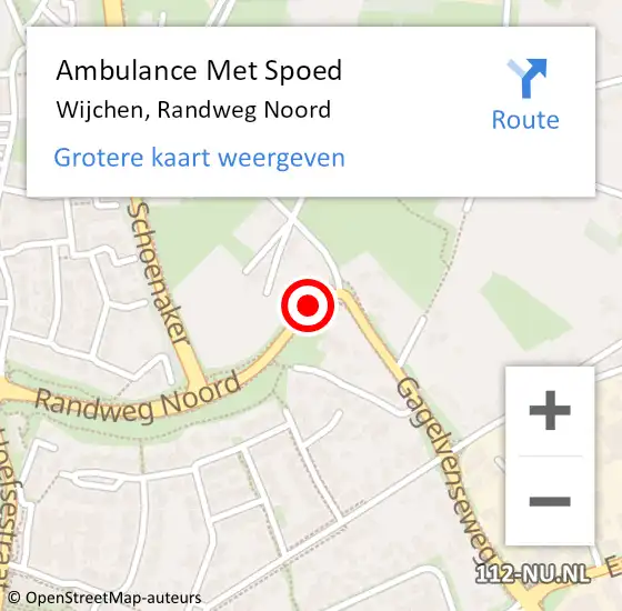 Locatie op kaart van de 112 melding: Ambulance Met Spoed Naar Wijchen, Randweg Noord op 16 april 2020 14:30