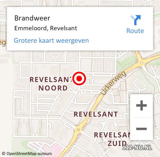 Locatie op kaart van de 112 melding: Brandweer Emmeloord, Revelsant op 16 april 2020 17:18