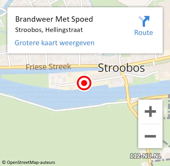 Locatie op kaart van de 112 melding: Brandweer Met Spoed Naar Stroobos, Hellingstraat op 4 mei 2014 09:17