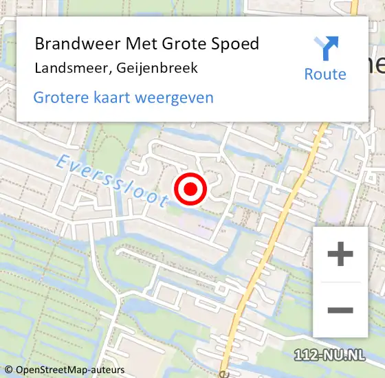Locatie op kaart van de 112 melding: Brandweer Met Grote Spoed Naar Landsmeer, Geijenbreek op 17 april 2020 10:58