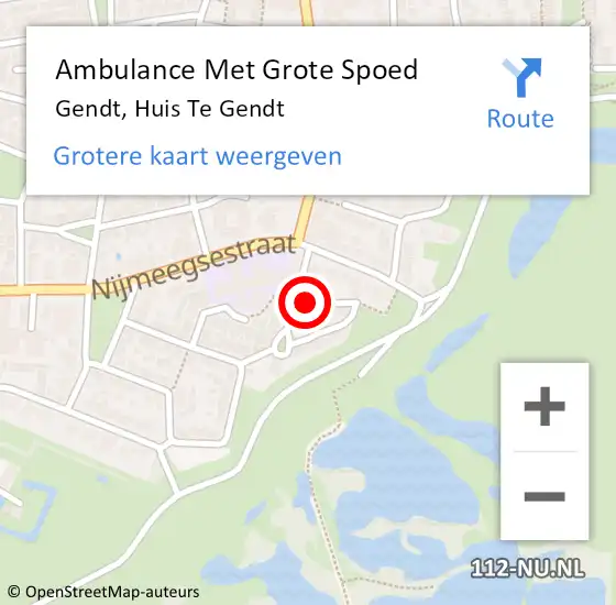Locatie op kaart van de 112 melding: Ambulance Met Grote Spoed Naar Gendt, Huis Te Gendt op 17 april 2020 13:05