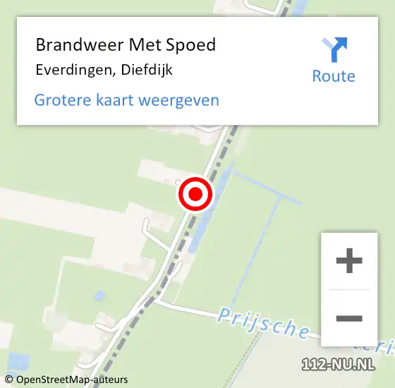 Locatie op kaart van de 112 melding: Brandweer Met Spoed Naar Everdingen, Diefdijk op 17 april 2020 14:40