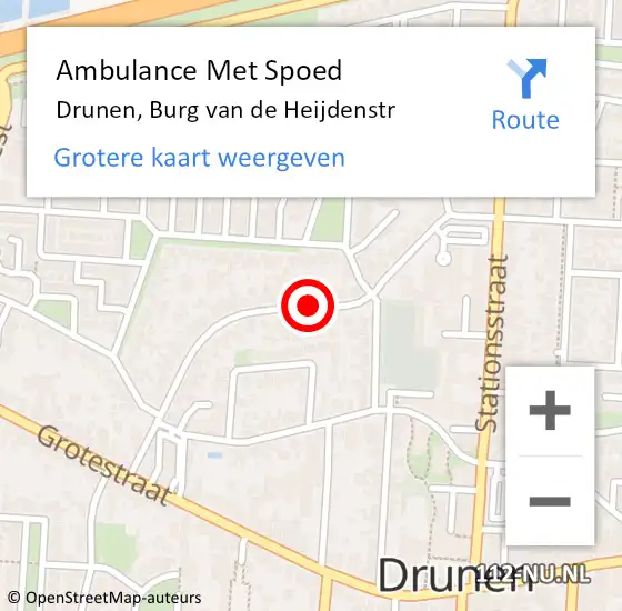Locatie op kaart van de 112 melding: Ambulance Met Spoed Naar Drunen, Burg van de Heijdenstr op 17 april 2020 16:30