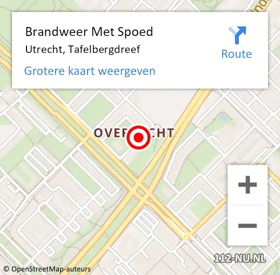 Locatie op kaart van de 112 melding: Brandweer Met Spoed Naar Utrecht, Tafelbergdreef op 17 april 2020 18:19