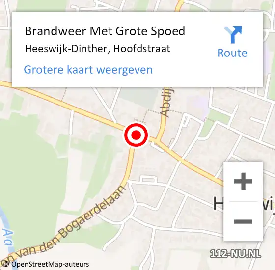 Locatie op kaart van de 112 melding: Brandweer Met Grote Spoed Naar Heeswijk-Dinther, Hoofdstraat op 18 april 2020 11:12