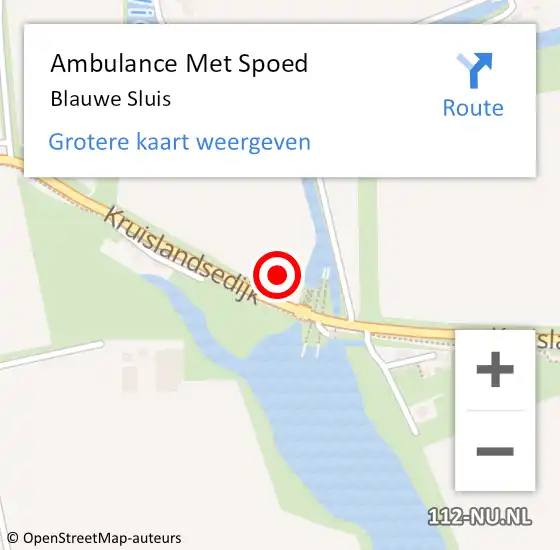 Locatie op kaart van de 112 melding: Ambulance Met Spoed Naar Blauwe Sluis op 19 april 2020 13:41