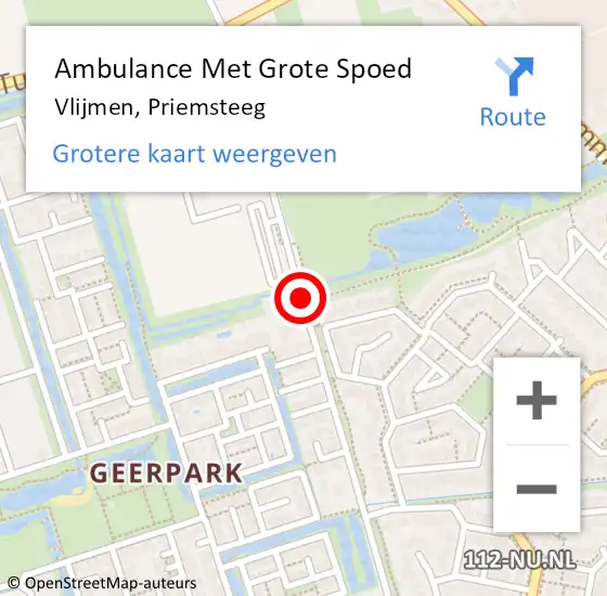Locatie op kaart van de 112 melding: Ambulance Met Grote Spoed Naar Vlijmen, Priemsteeg op 19 april 2020 20:03