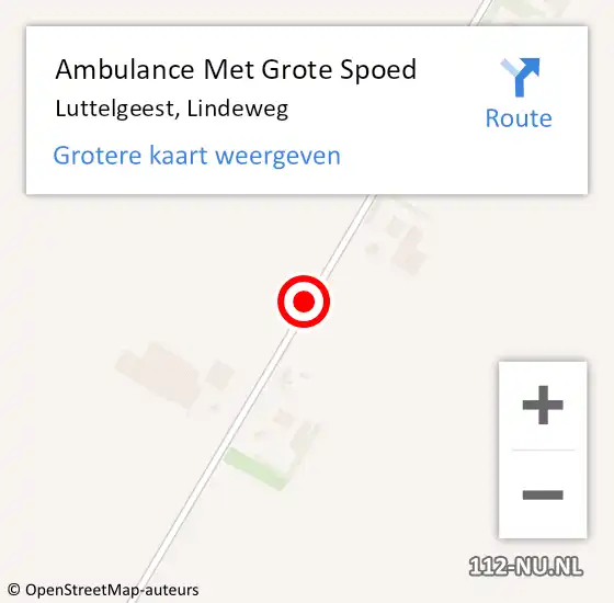 Locatie op kaart van de 112 melding: Ambulance Met Grote Spoed Naar Luttelgeest, Lindeweg op 20 april 2020 08:58