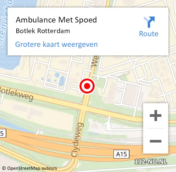 Locatie op kaart van de 112 melding: Ambulance Met Spoed Naar Botlek Rotterdam op 20 april 2020 12:03