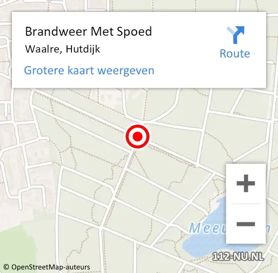 Locatie op kaart van de 112 melding: Brandweer Met Spoed Naar Waalre, Hutdijk op 20 april 2020 13:47