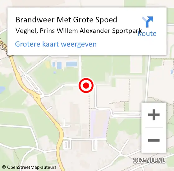 Locatie op kaart van de 112 melding: Brandweer Met Grote Spoed Naar Veghel, Prins Willem Alexander Sportpark op 20 april 2020 16:29
