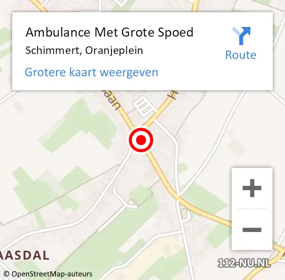 Locatie op kaart van de 112 melding: Ambulance Met Grote Spoed Naar Schimmert, Oranjeplein op 4 mei 2014 15:32