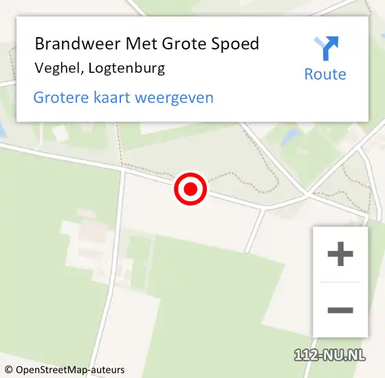Locatie op kaart van de 112 melding: Brandweer Met Grote Spoed Naar Veghel, Logtenburg op 20 april 2020 21:36