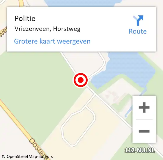 Locatie op kaart van de 112 melding: Politie Vriezenveen, Horstweg op 21 april 2020 07:09