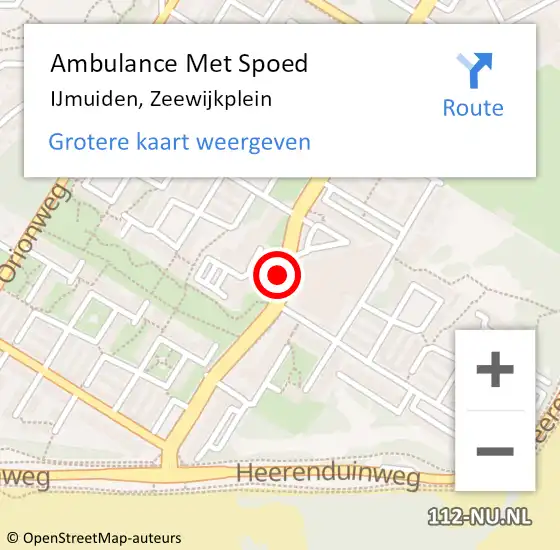 Locatie op kaart van de 112 melding: Ambulance Met Spoed Naar IJmuiden, Zeewijkplein op 21 april 2020 08:52