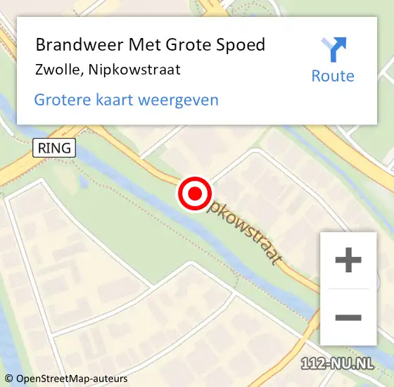 Locatie op kaart van de 112 melding: Brandweer Met Grote Spoed Naar Zwolle, Nipkowstraat op 21 april 2020 21:32