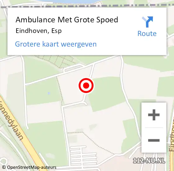 Locatie op kaart van de 112 melding: Ambulance Met Grote Spoed Naar Eindhoven, Esp op 22 april 2020 00:06