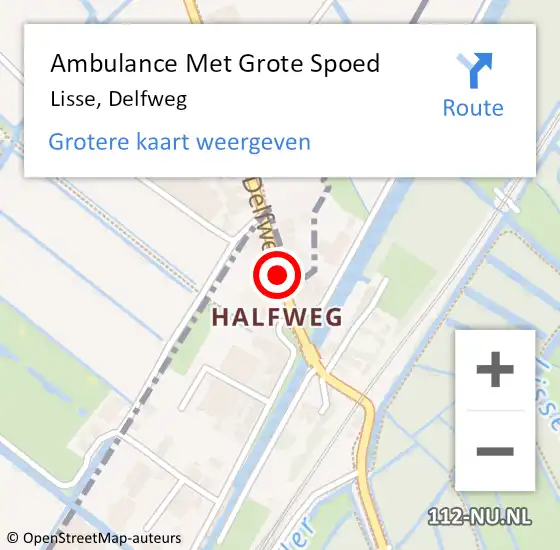 Locatie op kaart van de 112 melding: Ambulance Met Grote Spoed Naar Lisse, Delfweg op 22 april 2020 12:23