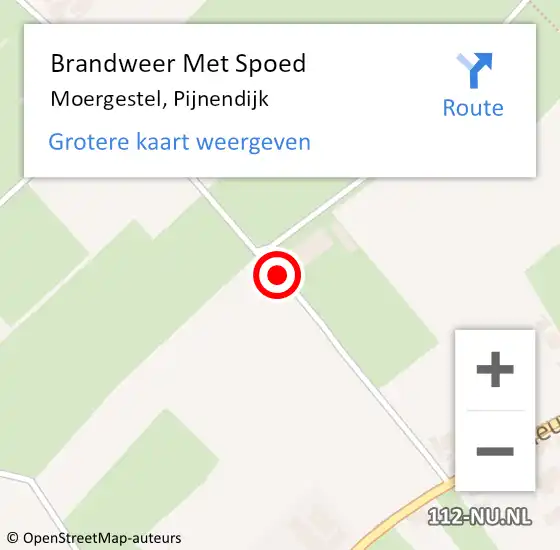 Locatie op kaart van de 112 melding: Brandweer Met Spoed Naar Moergestel, Pijnendijk op 22 april 2020 14:39