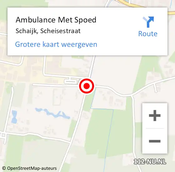 Locatie op kaart van de 112 melding: Ambulance Met Spoed Naar Schaijk, Scheisestraat op 22 april 2020 15:45
