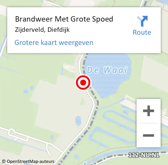Locatie op kaart van de 112 melding: Brandweer Met Grote Spoed Naar Zijderveld, Diefdijk op 23 april 2020 09:01