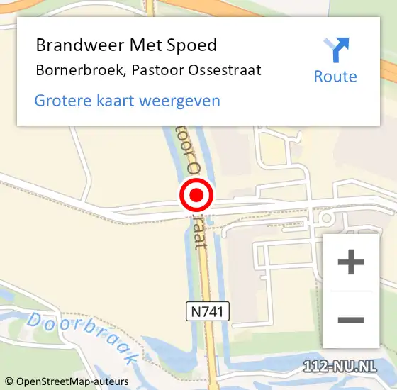 Locatie op kaart van de 112 melding: Brandweer Met Spoed Naar Bornerbroek, Pastoor Ossestraat op 23 april 2020 20:55