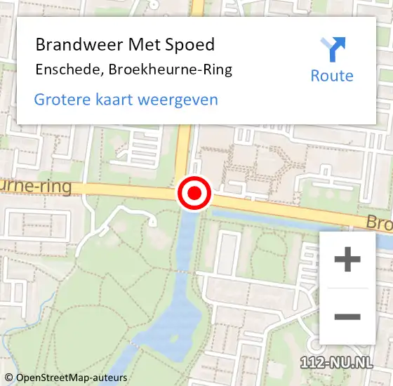 Locatie op kaart van de 112 melding: Brandweer Met Spoed Naar Enschede, Broekheurne-Ring op 24 april 2020 11:13