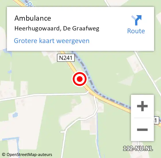 Locatie op kaart van de 112 melding: Ambulance Heerhugowaard, De Graafweg op 24 april 2020 12:48