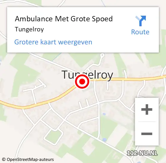 Locatie op kaart van de 112 melding: Ambulance Met Grote Spoed Naar Tungelroy op 4 mei 2014 23:50