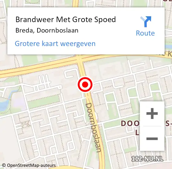 Locatie op kaart van de 112 melding: Brandweer Met Grote Spoed Naar Breda, Doornboslaan op 24 april 2020 14:38