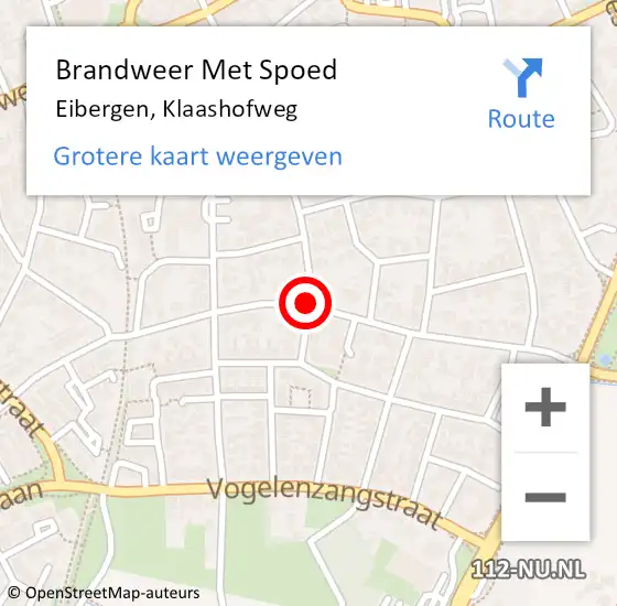 Locatie op kaart van de 112 melding: Brandweer Met Spoed Naar Eibergen, Klaashofweg op 24 april 2020 14:58