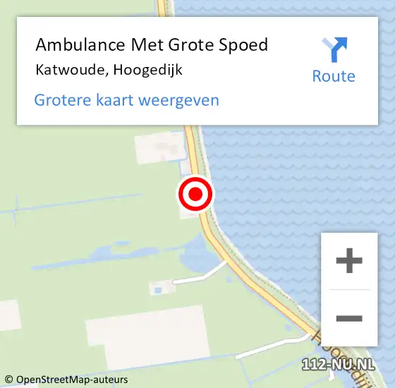 Locatie op kaart van de 112 melding: Ambulance Met Grote Spoed Naar Katwoude, Hoogedijk op 24 april 2020 15:18
