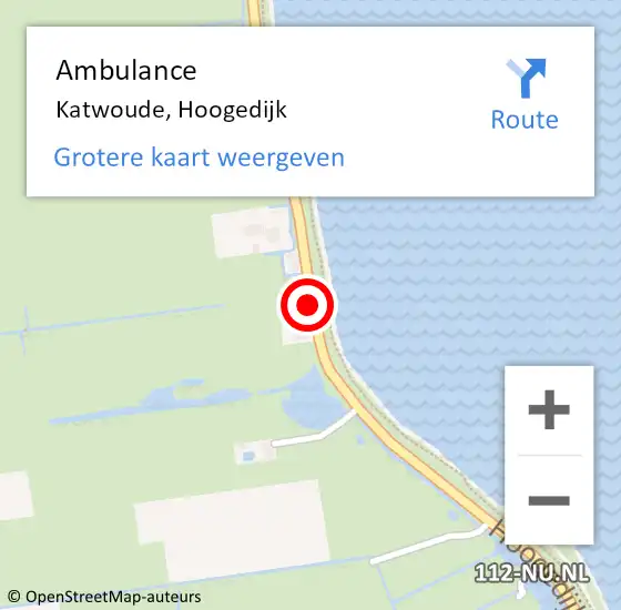 Locatie op kaart van de 112 melding: Ambulance Katwoude, Hoogedijk op 24 april 2020 15:21