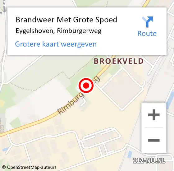 Locatie op kaart van de 112 melding: Brandweer Met Grote Spoed Naar Eygelshoven, Rimburgerweg op 24 april 2020 18:50