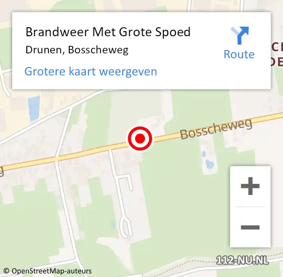 Locatie op kaart van de 112 melding: Brandweer Met Grote Spoed Naar Drunen, Bosscheweg op 24 april 2020 19:49