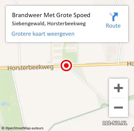 Locatie op kaart van de 112 melding: Brandweer Met Grote Spoed Naar Siebengewald, Horsterbeekweg op 24 april 2020 20:48