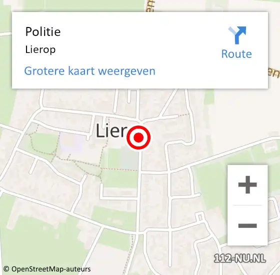 Locatie op kaart van de 112 melding: Politie Lierop op 25 april 2020 05:15