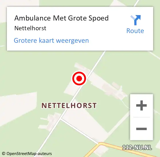 Locatie op kaart van de 112 melding: Ambulance Met Grote Spoed Naar Nettelhorst op 25 april 2020 10:53