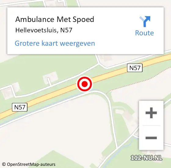 Locatie op kaart van de 112 melding: Ambulance Met Spoed Naar Hellevoetsluis, N57 op 25 april 2020 14:26