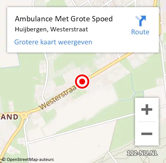 Locatie op kaart van de 112 melding: Ambulance Met Grote Spoed Naar Huijbergen, Westerstraat op 26 april 2020 06:25