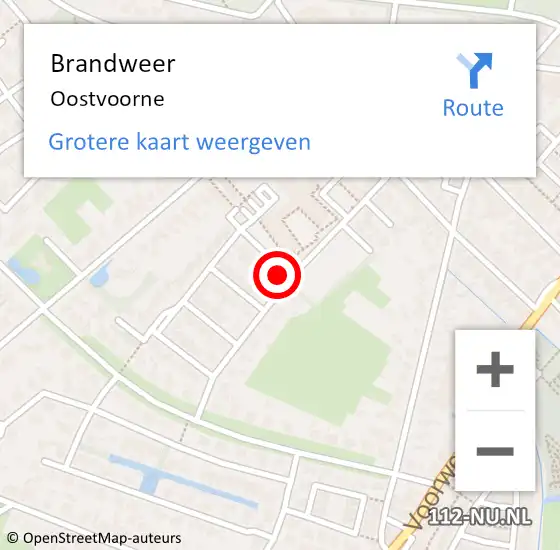 Locatie op kaart van de 112 melding: Brandweer Oostvoorne op 26 april 2020 08:53